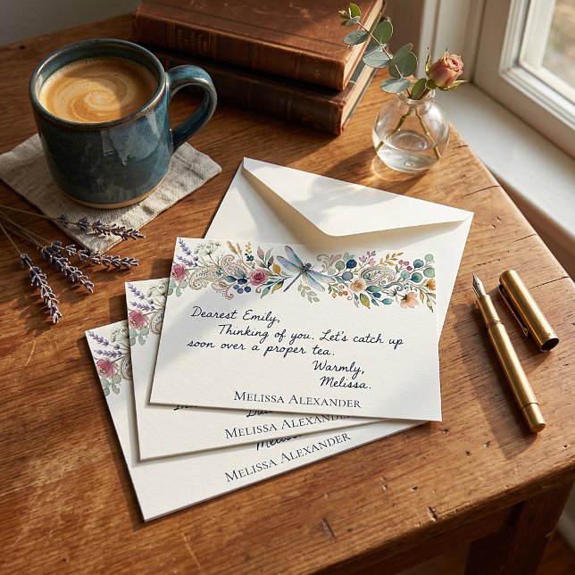 Personalised dragonfly paisley floral card (Creator Uploaded)