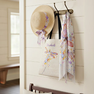 Personalised Dragonfly splatter Tote Bag