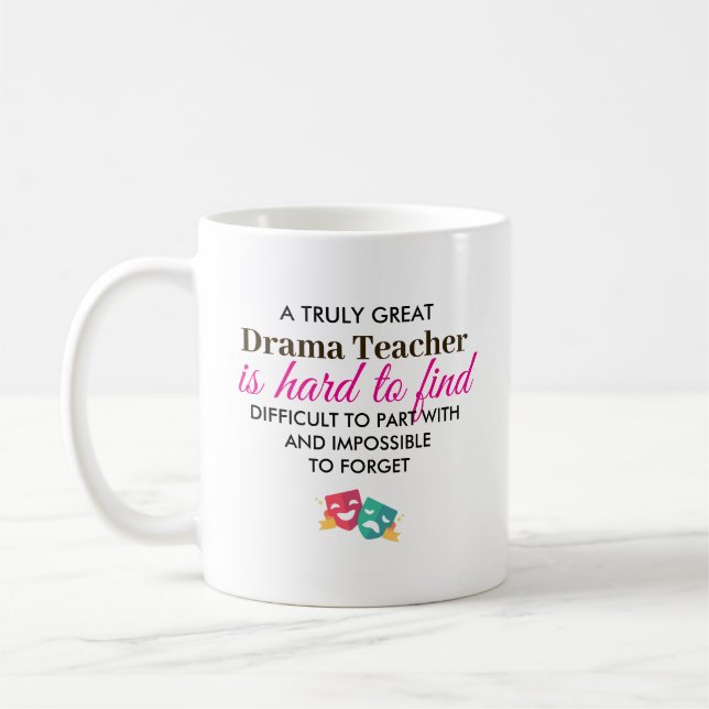 Personalised Drama Teacher Appreciation Gift Coffee Mug (Left)