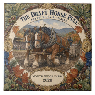 Personalised Draught Horse Pull Fryeburg Fair Main Tile
