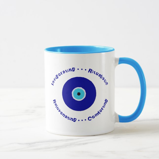 Personalised Dream Blue Evil Eye Amulet Mug (Right)