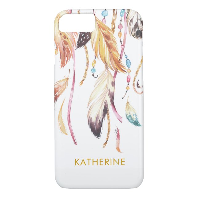 Personalised Dream Catcher Feathers iphone cover (Back)
