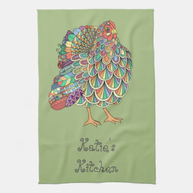 Personalised Dream Chicken Kitchen Towel (Vertical)