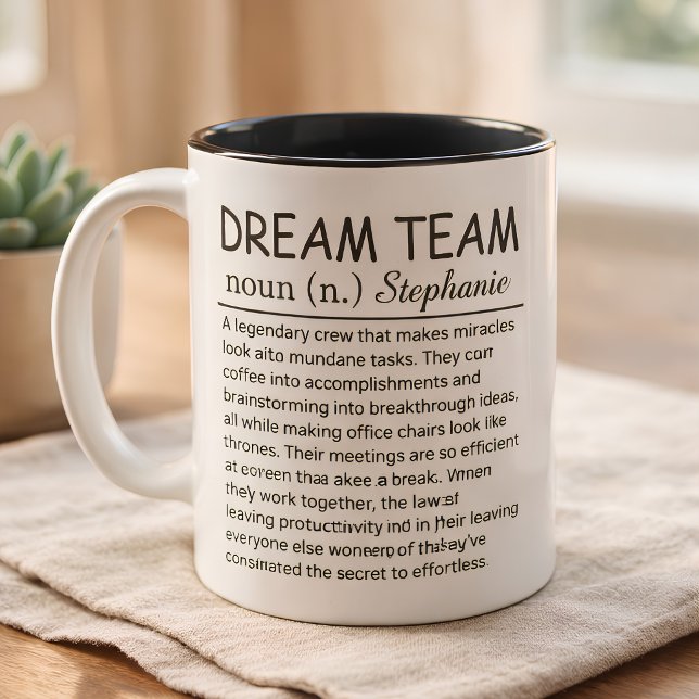 Personalised Dream Team Definition Two-Tone Coffee Mug (Creator Uploaded)