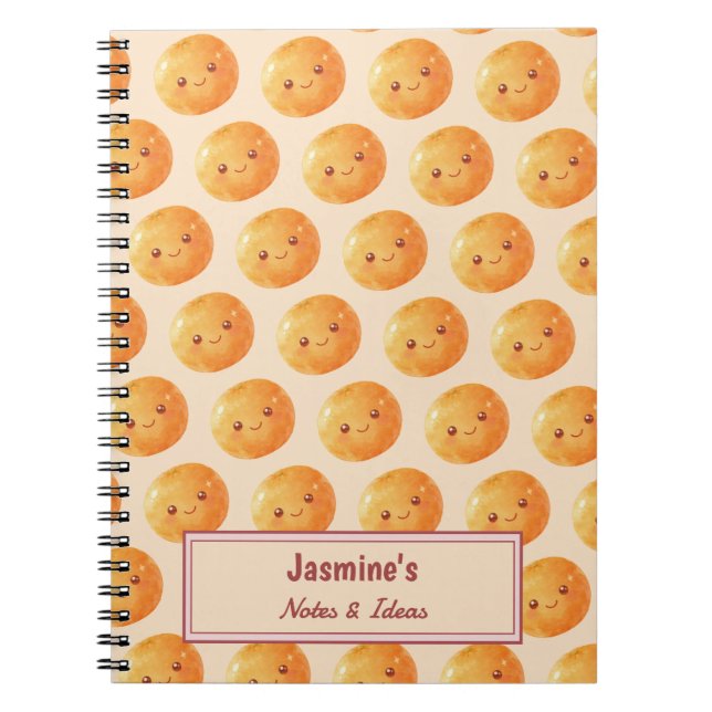 Personalised Dreams Come True Lucky Orange Pattern Notebook (Front)