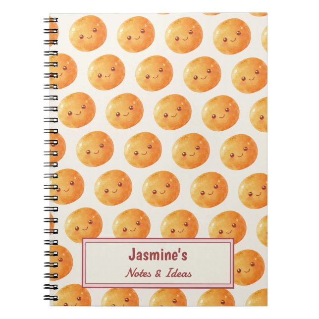 Personalised Dreams Come True Lucky Orange Pattern Notebook (Front)