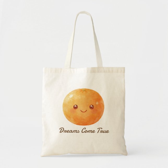 Personalised Dreams Come True Lucky Orange  Tote Bag (Front)