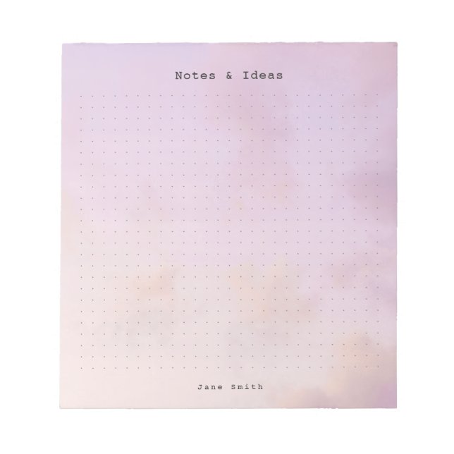 Personalised dreamy clouds, pastel aesthetic Grid Notepad (Front)