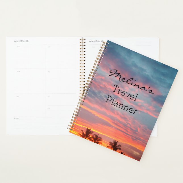 Personalised Dreamy Tropical Sunset  Planner (Display)