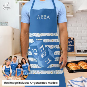 Personalised Dreidel Hanukkah Abba Dad Apron