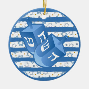 Personalised Dreidel Hanukkah Party Ceramic Tree Decoration