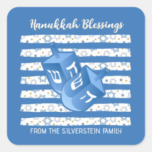 Personalised Dreidel Hanukkah Square Sticker