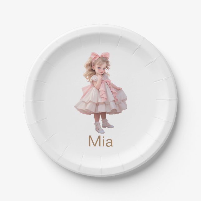 Personalised Dress-up Birthday Party  Paper Plate (Front)