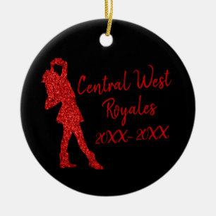 Personalised Drill Team   Black and Red Ceramic Or Tree Decoration