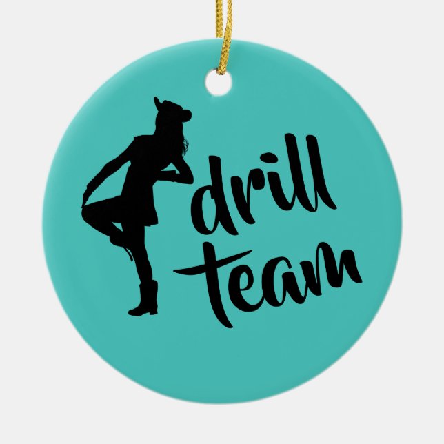 Personalised Drill Team Girl Ceramic Tree Decoration (Front)