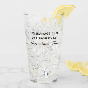 Personalised drink glass with funny refill line