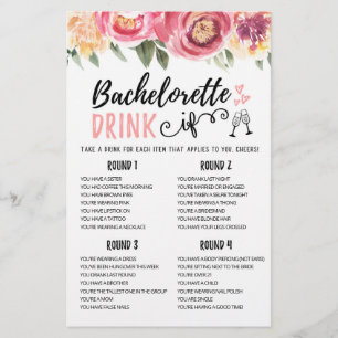 Personalised DRINK IF Bachelorette, Hen Party game