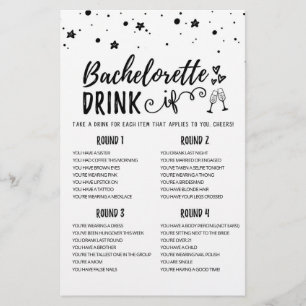 Personalised DRINK IF Bachelorette, Hen Party game