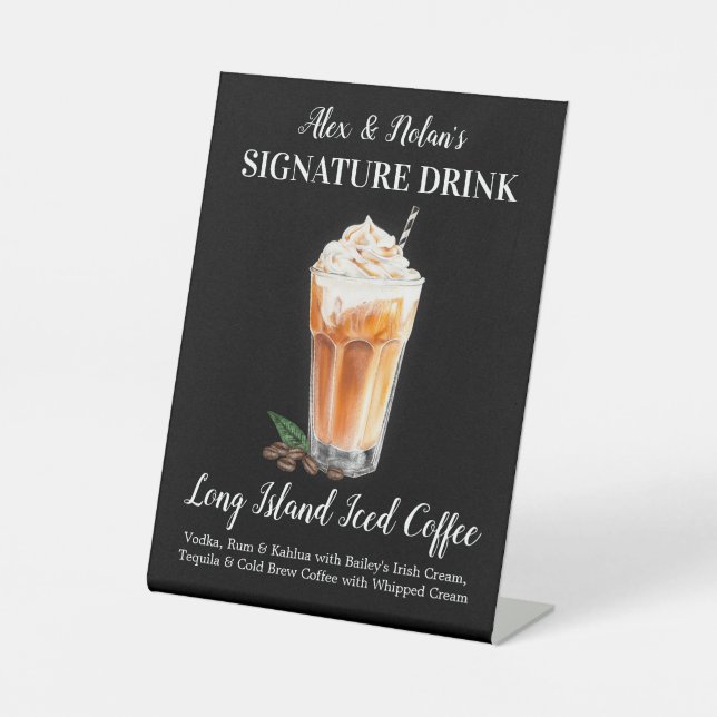 Personalised Drink Sign Long Island Iced Coffee (Front)