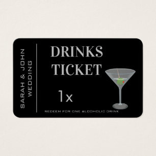 Personalised Drink Ticket Wedding Reception 