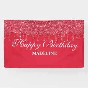 Personalised Dripping Glitter Birthday Banner