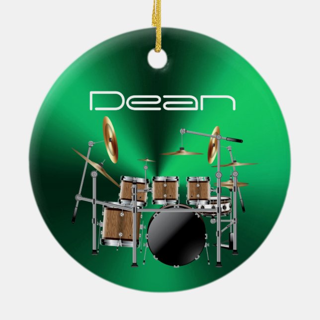 Personalised Drummer Musical Christmas Ornament (Back)