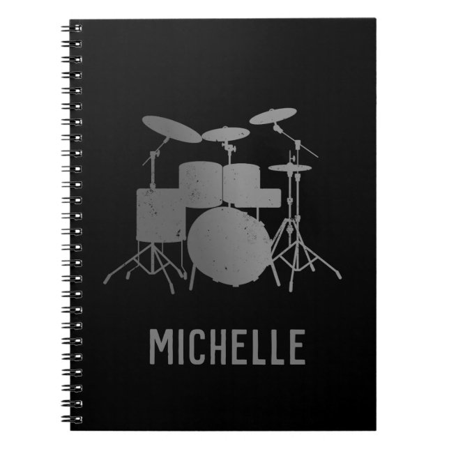 Personalised Drums - Funny drummer  Notebook (Front)