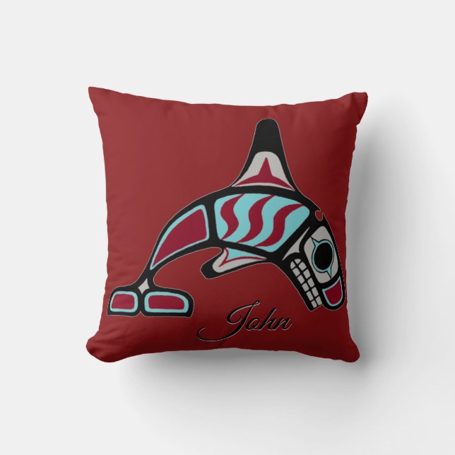 Personalised dual killer whale cushion (Front)