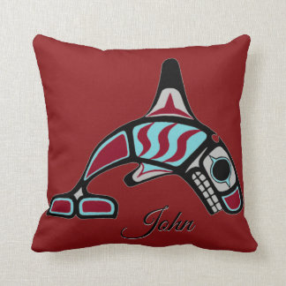 Personalised dual killer whale cushion