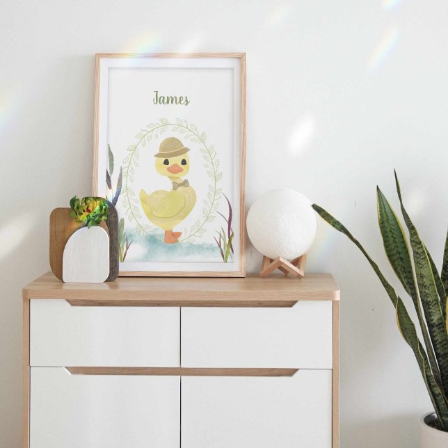 Personalised Duck Duckling with Bow Tie Poster (Creator Uploaded)