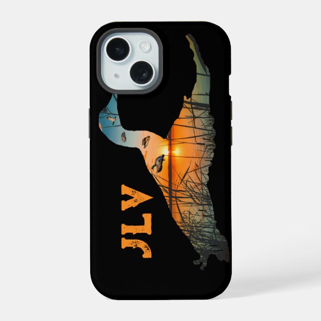 Personalised Duck Hunting iPhone 15 Case (Back)
