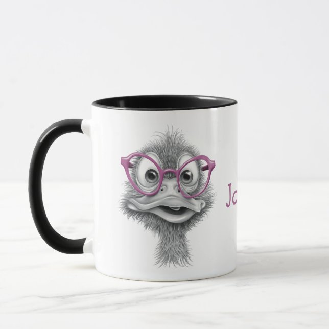 Personalised Duck Mug with Black Handle (Left)