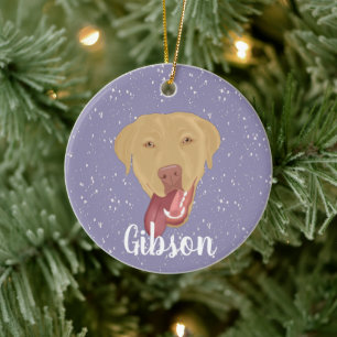 Personalised Dudley Labrador Ceramic Tree Decoration