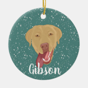 Personalised Dudley Labrador Christmas Ceramic Tree Decoration