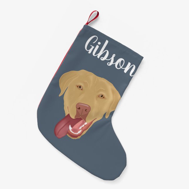 Personalised Dudley Labrador Christmas Small Christmas Stocking (Front (Hanging))