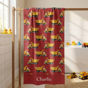 Personalised Dump Truck Kids Beach Towel