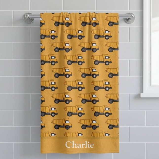 Personalised Dump Truck Kids Beach Towel (Creator Uploaded)