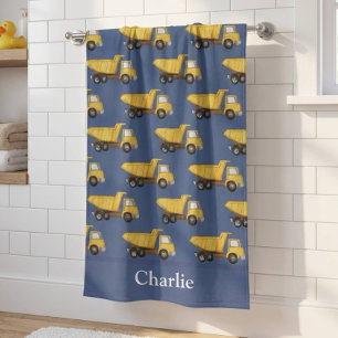 Personalised Dump Truck Kids Beach Towel