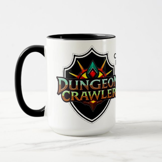 Personalised Dungeon Crawler Colour Logo Mug (Left)