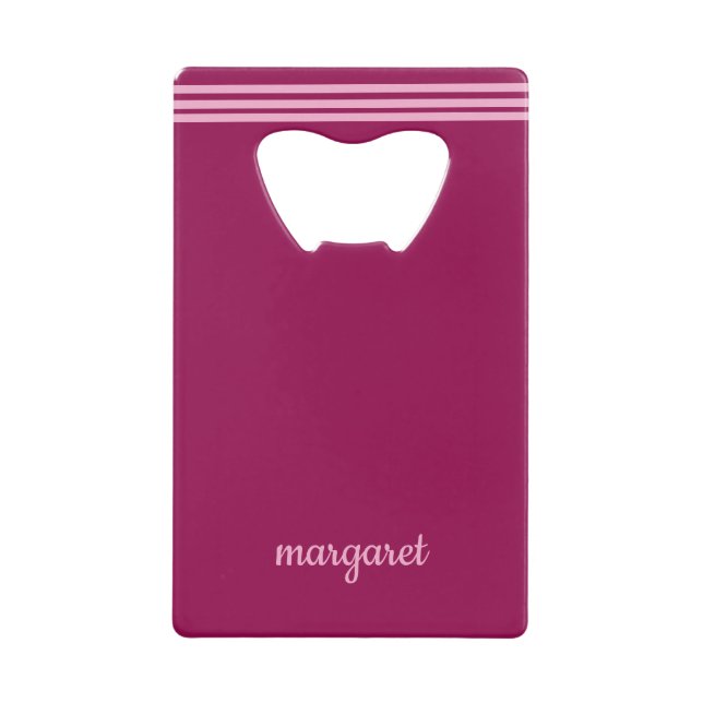 Personalised Dusky Maroon w/ Pink Stripes (Front)