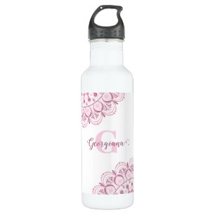 Personalised Dusky Rose Confetti Lace Dot Mandala 710 Ml Water Bottle