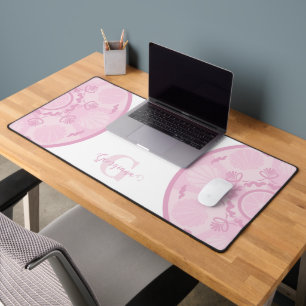 Personalised Dusky Rose Grand Millennial Mandala Desk Mat