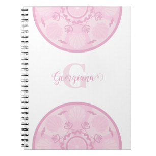 Personalised Dusky Rose Grand Millennial Mandala Notebook