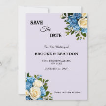 Personalised Dusty Blue and Ivory Floral 