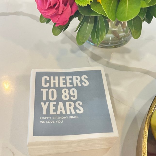 Personalised Dusty Blue Birthday Year Napkin (Personalized Dusty Blue Birthday Year Napkin
)