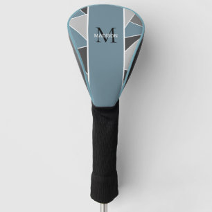 Personalised Dusty Blue Modern Monogram Womens Golf Head Cover
