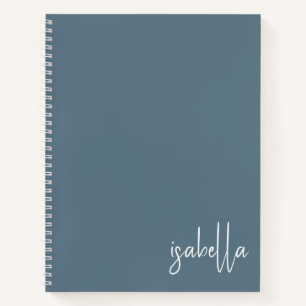 Personalised Dusty Blue Spiral Notebook