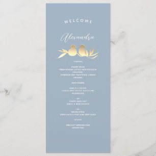 Personalised Dusty Blue Wedding Menu