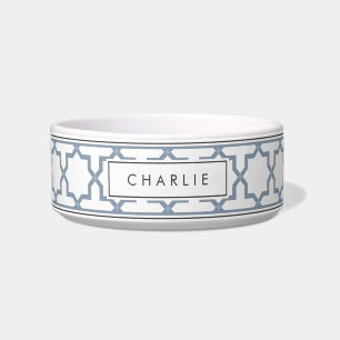 Personalised Dusty Blue & White Star Pattern Bowl