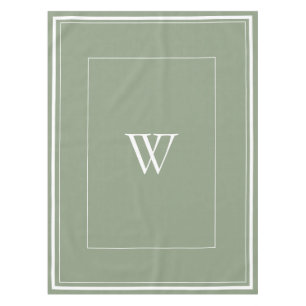 Personalised dusty green initial tablecloth